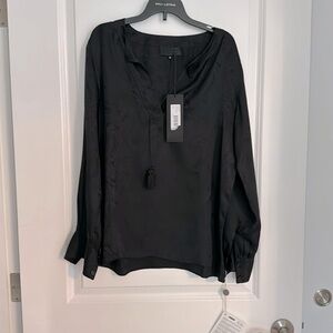 NWT! Nili Lotan black paisley silk blouse. Size XS